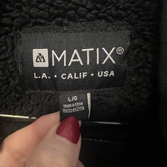 Matix Jacket Men’s Large Plaid Sherpa Lined Snap Front Flannel Shacket Layers - Picture 5 of 13